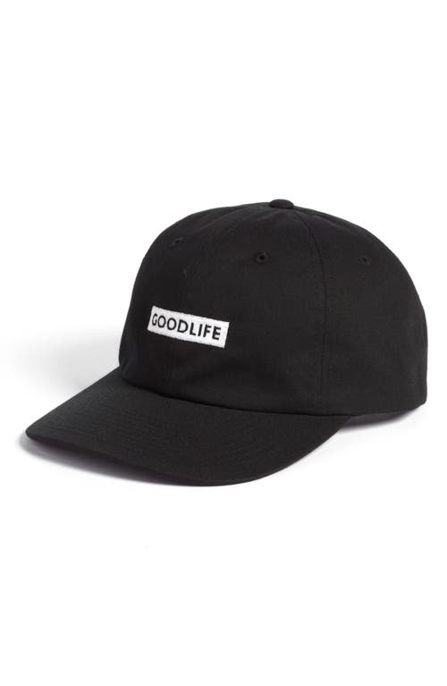 Goodlife Box Logo Washed Twill Cap in Black