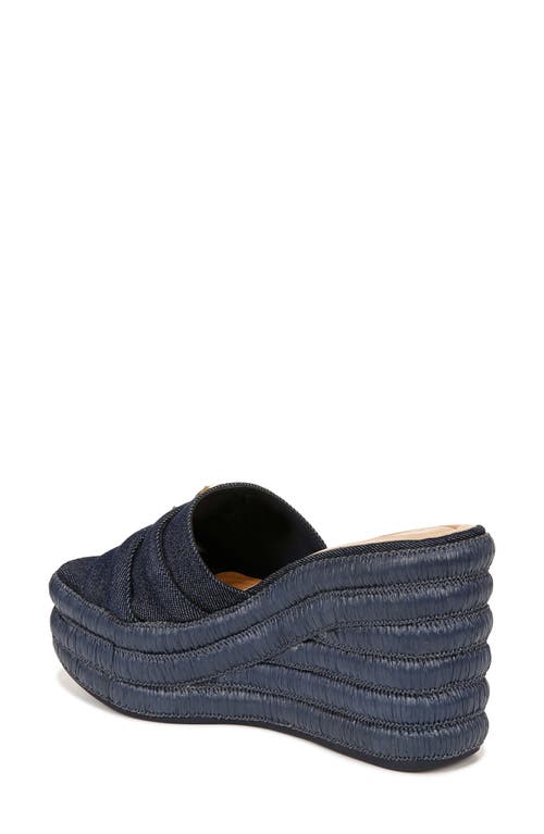 Sarto By Franco Sarto Torino Wedge Platform Slide Sandal In Denim