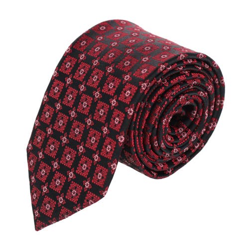 Shop Trafalgar Azzimato Diamond Stately Silk Necktie In Red