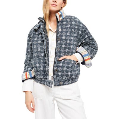 Free People Mackenzie Bomber Jacket, Blue