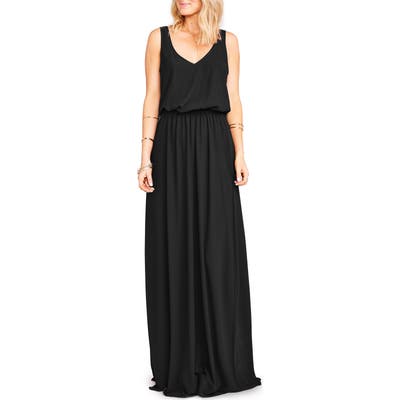 Show Me Your Mumu Kendall Soft V-Back A-Line Gown, Black