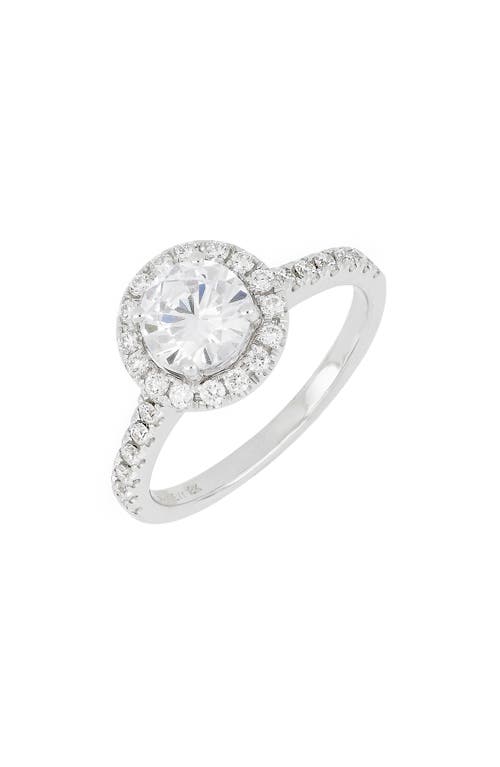 Bony Levy Pavé Diamond Halo Round Engagement Ring Setting in White Gold at Nordstrom, Size 6.5