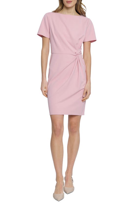 Donna Morgan For Maggy Side Twist Sheath Dress In Pink