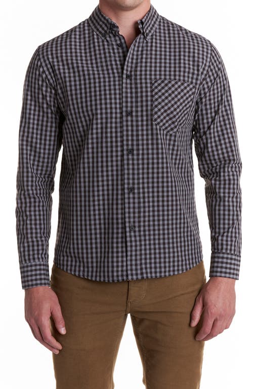Billy Reid Tuscumbia Standard Fit Check Button-Down Shirt in Brown/Grey