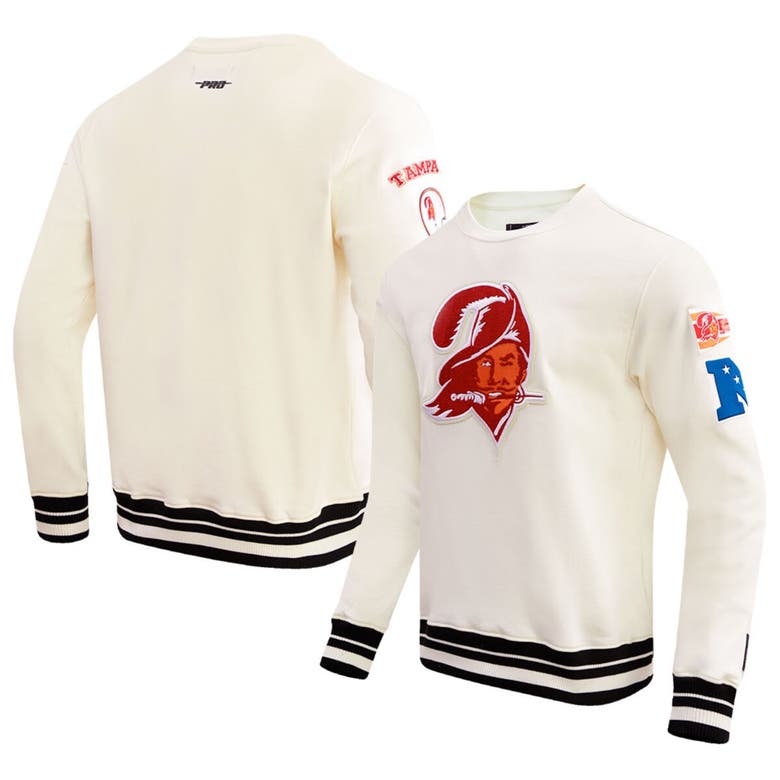 Pro Standard Cream Tampa Bay Buccaneers Retro Classics Fleece Pullover Sweatshirt