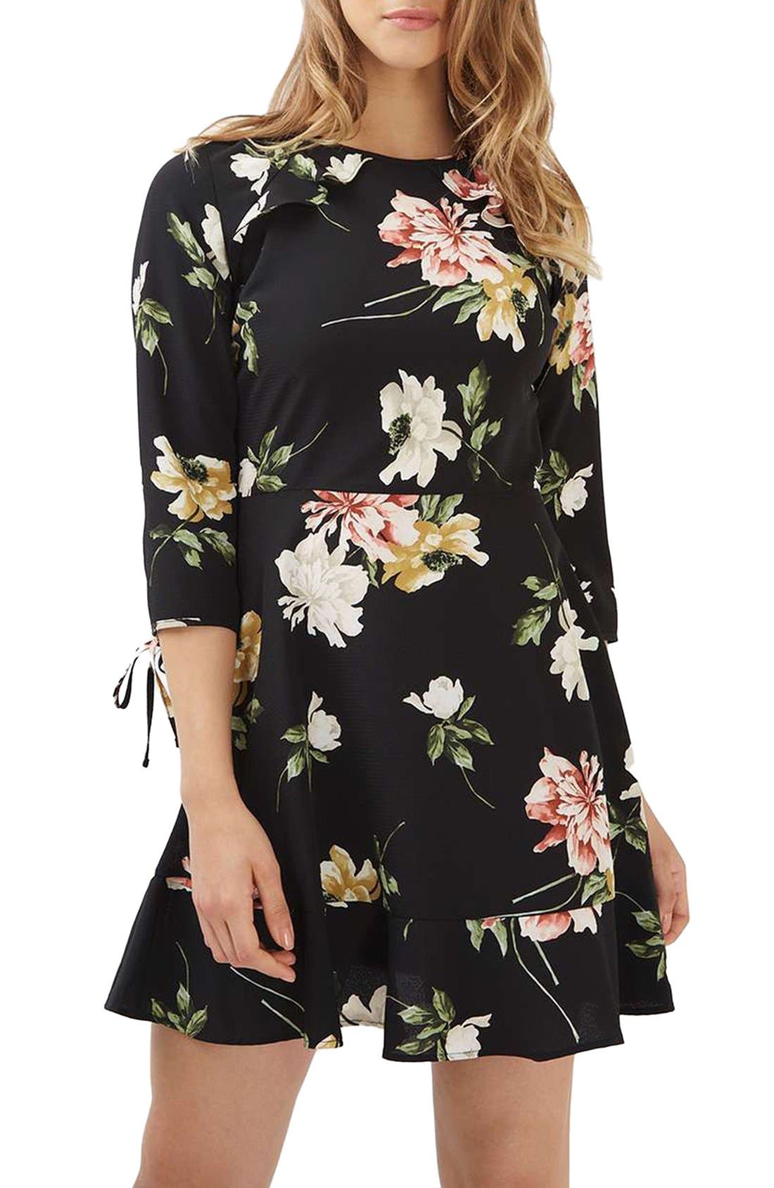 Ruffle Floral Tea Dress (Regular & Petite) Nordstrom