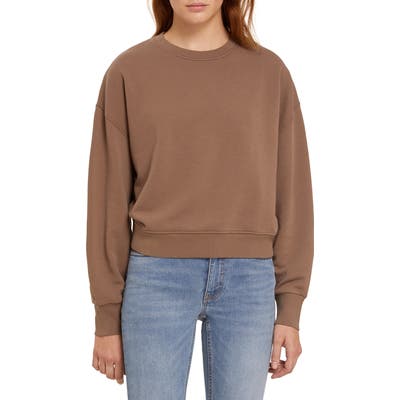 Frank And Oak Drop Shoulder Sweatshirt, Brown
