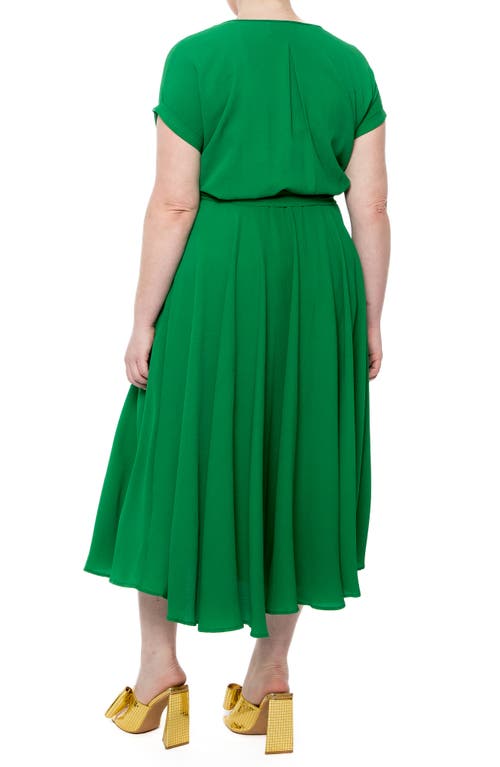 Meghan La Jasmine Midi Dress In Emerald