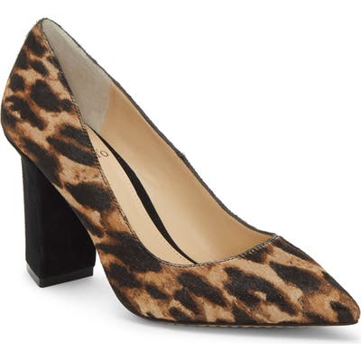 Vince Camuto Candera Pointed Toe Genuine Calf Hair Pump- Black