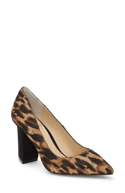 Vince Camuto Candera Pointed Toe Pump In Natural/ Black Leather