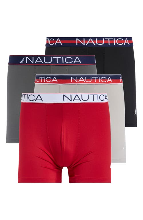 Shop Nautica Limited Edition 4-pack Microfiber Stretch Trunks In Black/lead Alloy/multi