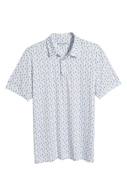 Mizzen + Main Mizzen+main Versa Trim Fit Print Performance Polo In Balsam Swing Easy