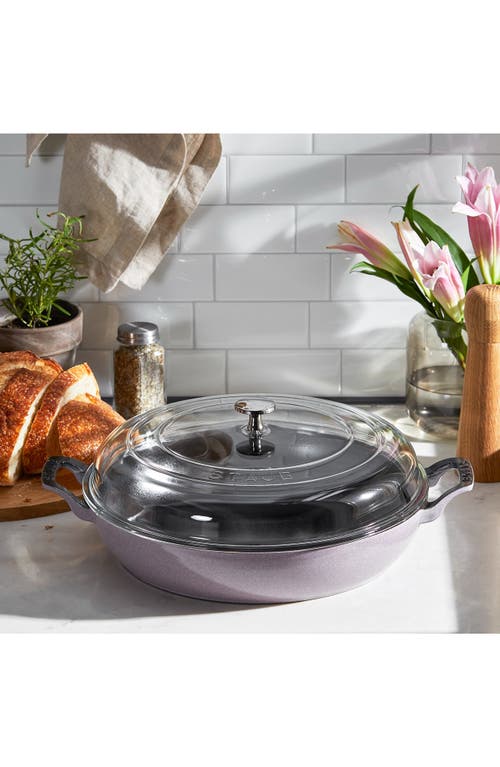 Shop Staub 3.5 Quart Enameled Cast Iron Braiser With Glass Lid In Lilac