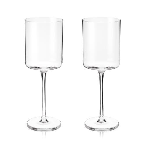 Viski Laurel Crystal White Wine Glasses Set Of 2 In Clear