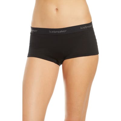 Icebreaker 200 Oasis Merino Wool Jersey Base Layer Boyshorts, Black