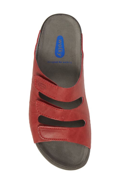 Wolky Nomad Slide Sandal In Red/red Leather