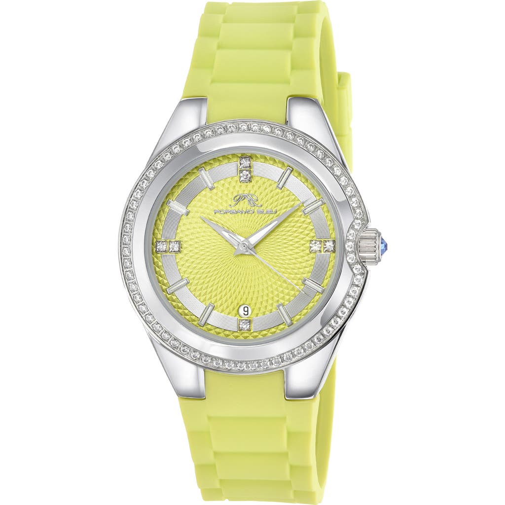 Porsamo Bleu Guilia Quartz Green Dial Ladies Watch 1122dgur In Lime Green