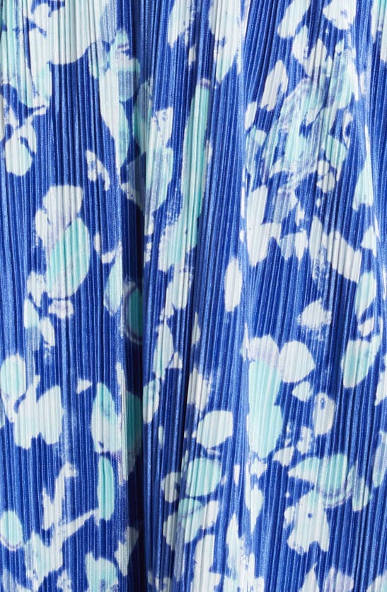 Shop Chelsea28 Flutter Plissé Midi Dress In Blue Marmara Fade Floral