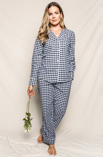 Petite Plume Gingham Cotton Flannel Pajama Set | Nordstrom