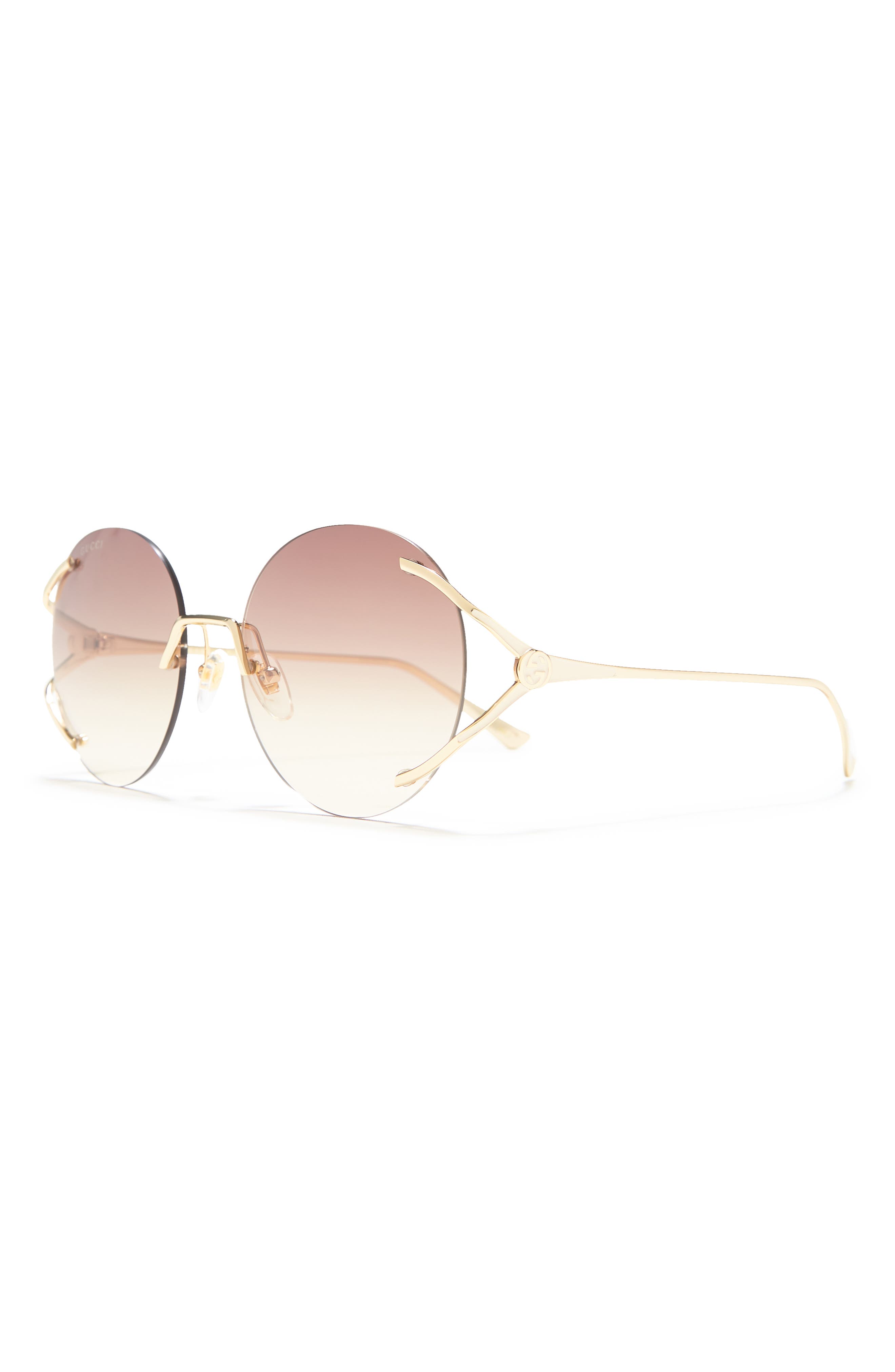 gucci 57mm round sunglasses