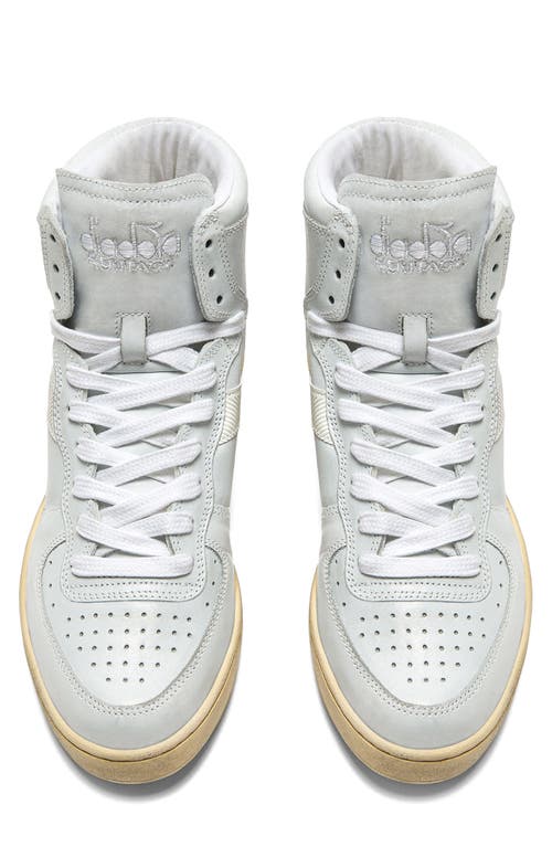Diadora Mi Basket Used High Top Sneaker In White/white