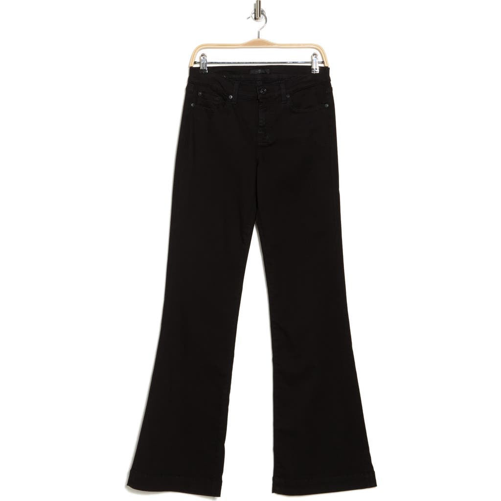 7 For All Mankind Alexa High Waist Straight Leg Sateen Pants In Nightblack
