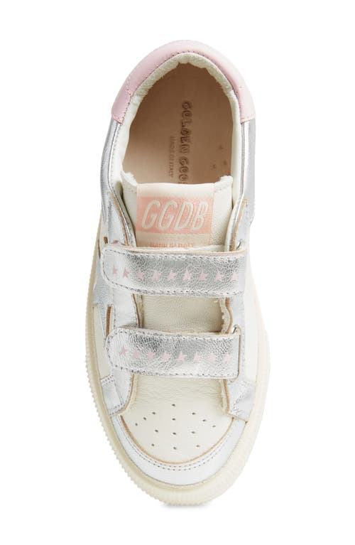 Golden Goose May School Sneakers In White/silver/pink