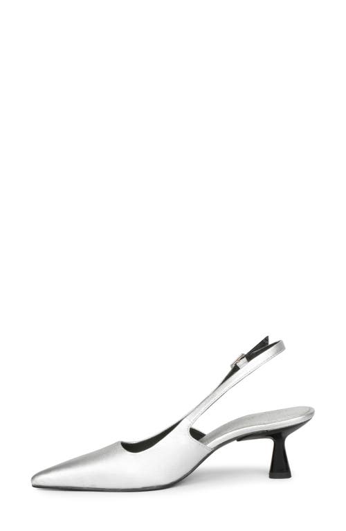 Shop Saint G Cynara Slingback Pointed Toe Pump In Silver