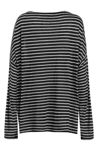 Allsaints Rita Stripe Top In Chalk/ Ink