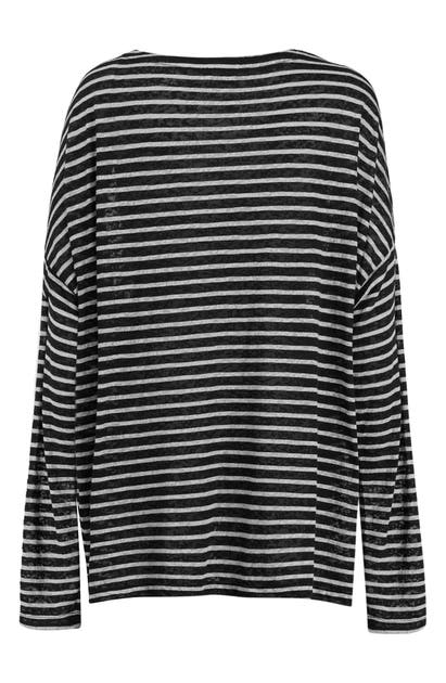 Allsaints Rita Stripe Top In Chalk/ Ink