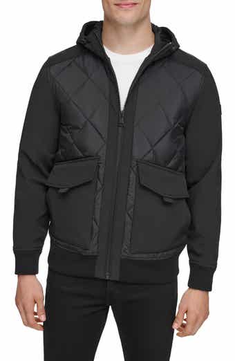 Calvin Klein MIX MEDIA QUILT JACKET HOOD - Summer jacket - black 