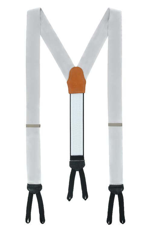 Trafalgar Sutton Silk Formal Suspenders in Silver at Nordstrom