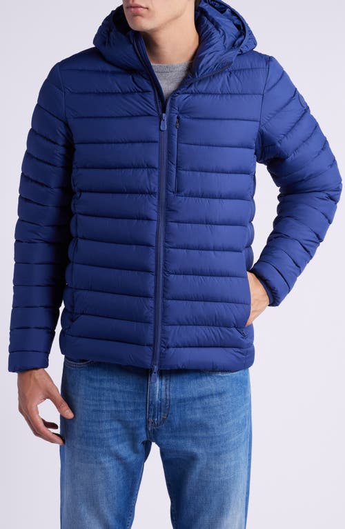 Shop Save The Duck Juncus Quilted Hooded Jacket In Eclipse Blue