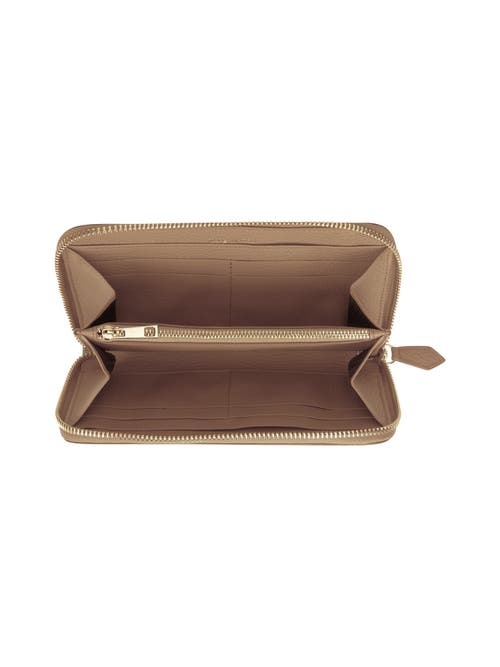 Shop Teddy Blake Zipwallet Stampato In Light Beige