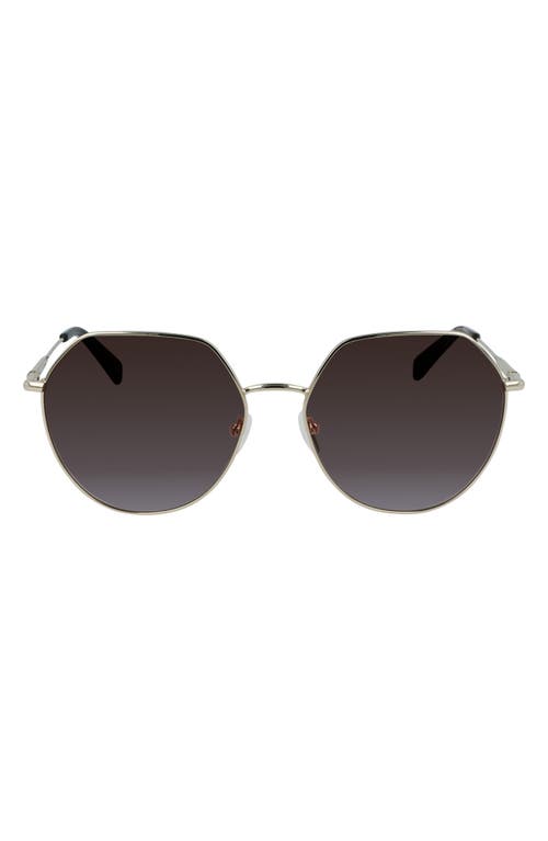 Shop Longchamp Roseau 60mm Gradient Round Sunglasses In Gold/brown
