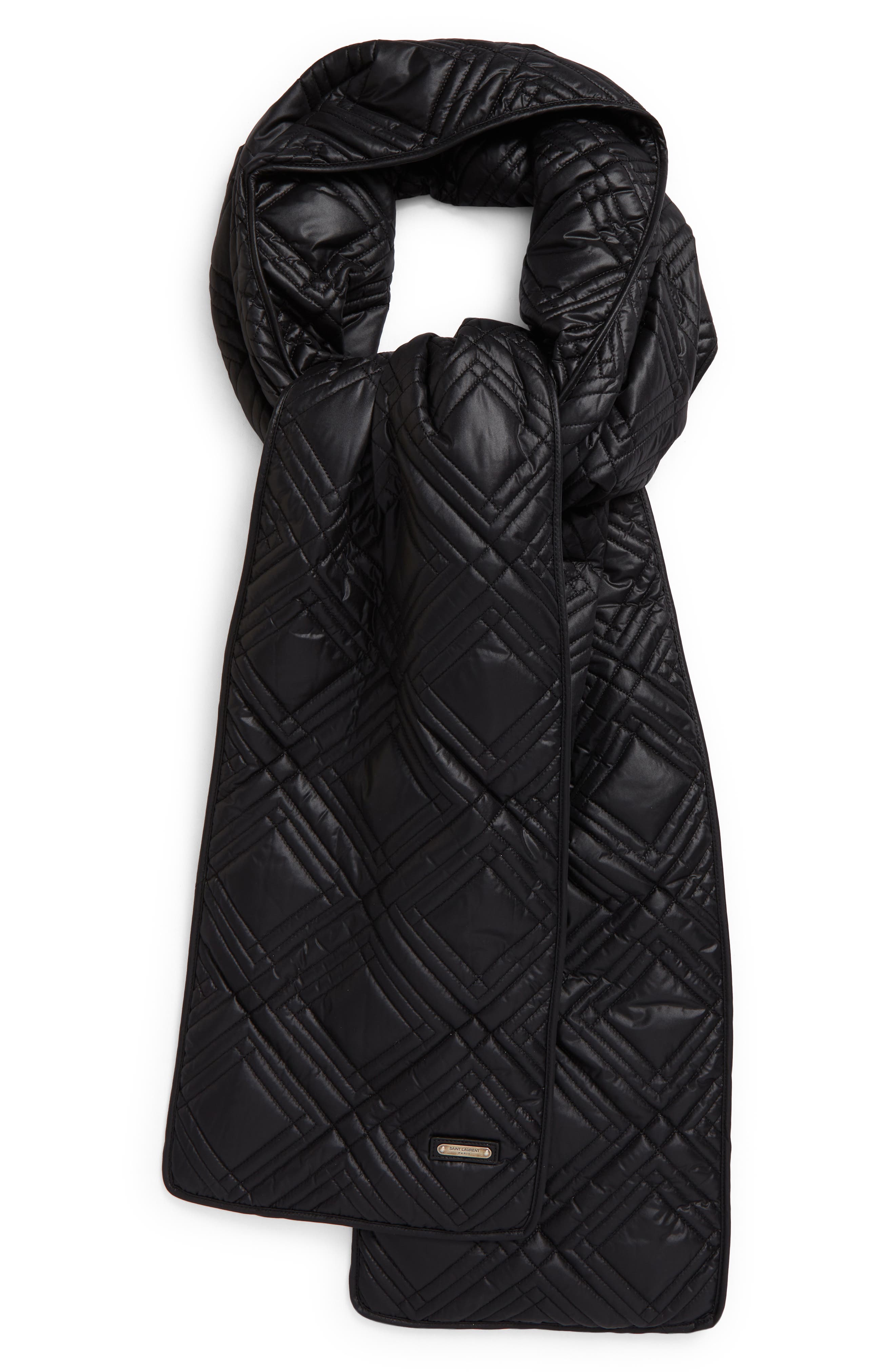 Mens Accessories Scarves and mufflers Saint Laurent Synthetic Quilted Puffer Scarf in Black for Men 