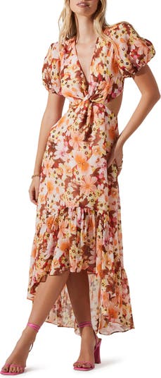 Dayanara Puff Sleeve Floral Maxi Dress