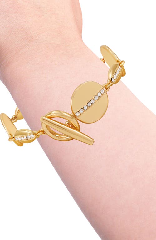 Vince Camuto Crystal Disc Toggle Bracelet In Goldtone