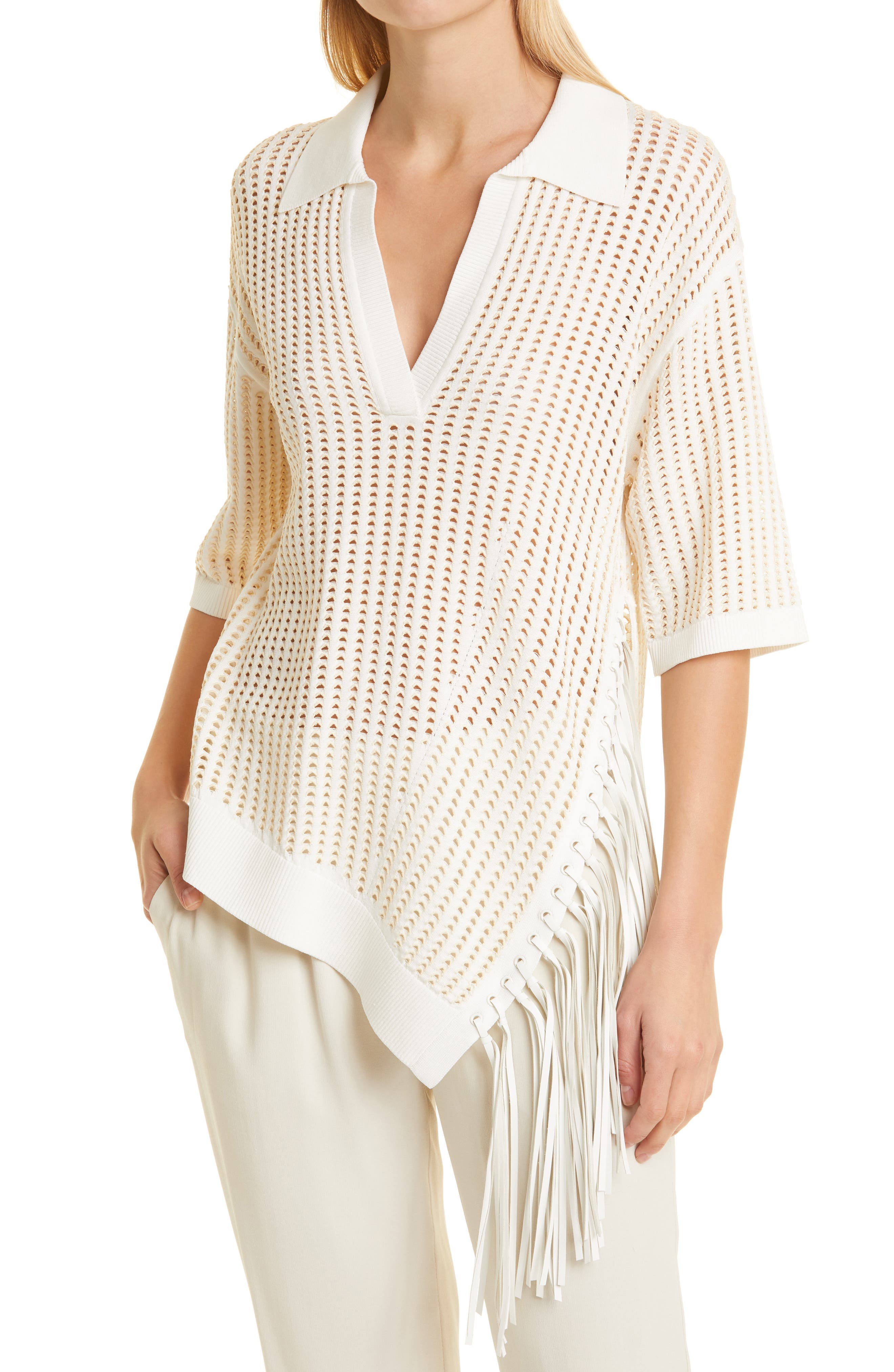 oversized fringe sweater