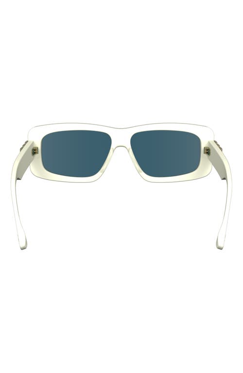 Shop Victoria Beckham Chain 55mm Rectangular Sunglasses In White