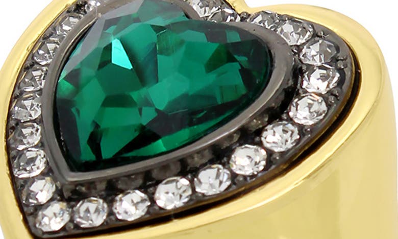 Shop Kurt Geiger London Heart Halo Cocktail Ring In Green