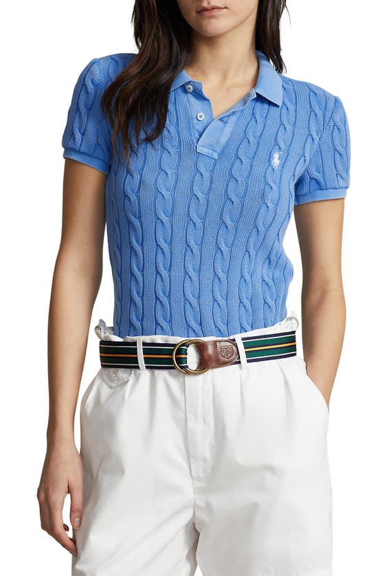 Polo Ralph Lauren Cable Stitch Polo In Colby Blue | ModeSens