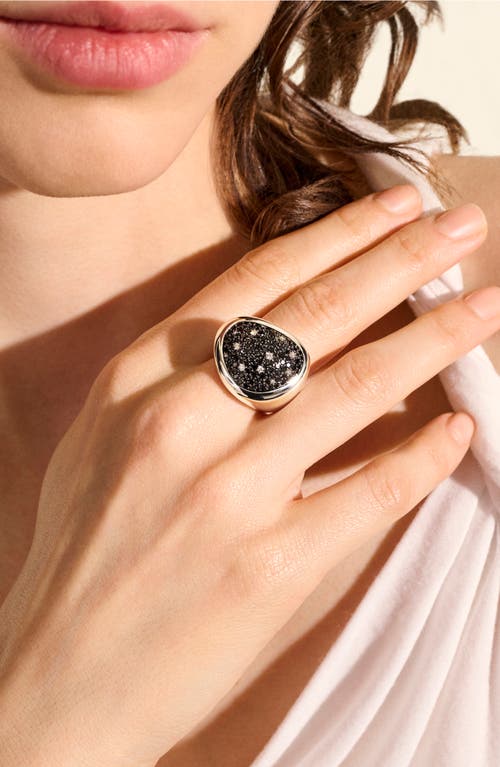 Shop John Hardy Pebble Ring, Sterling Silver, Black Sand Diamond Pavé