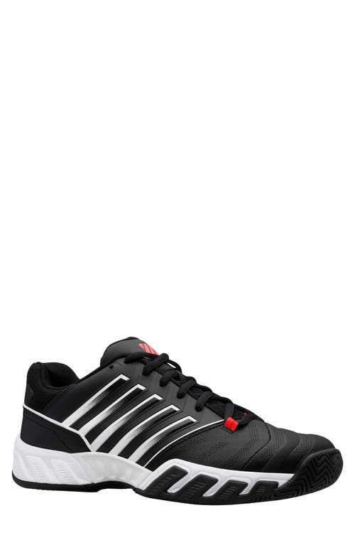 K-Swiss Bigshot Light 4 Tennis Shoe in Black/White/Poppy Red