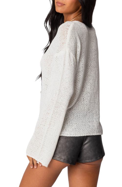 Shop Edikted Relaxed Lightweight Sweater In White