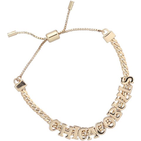 Women's Baublebar Cleveland Browns Slogan Pull-Tie Bracelet in Gold