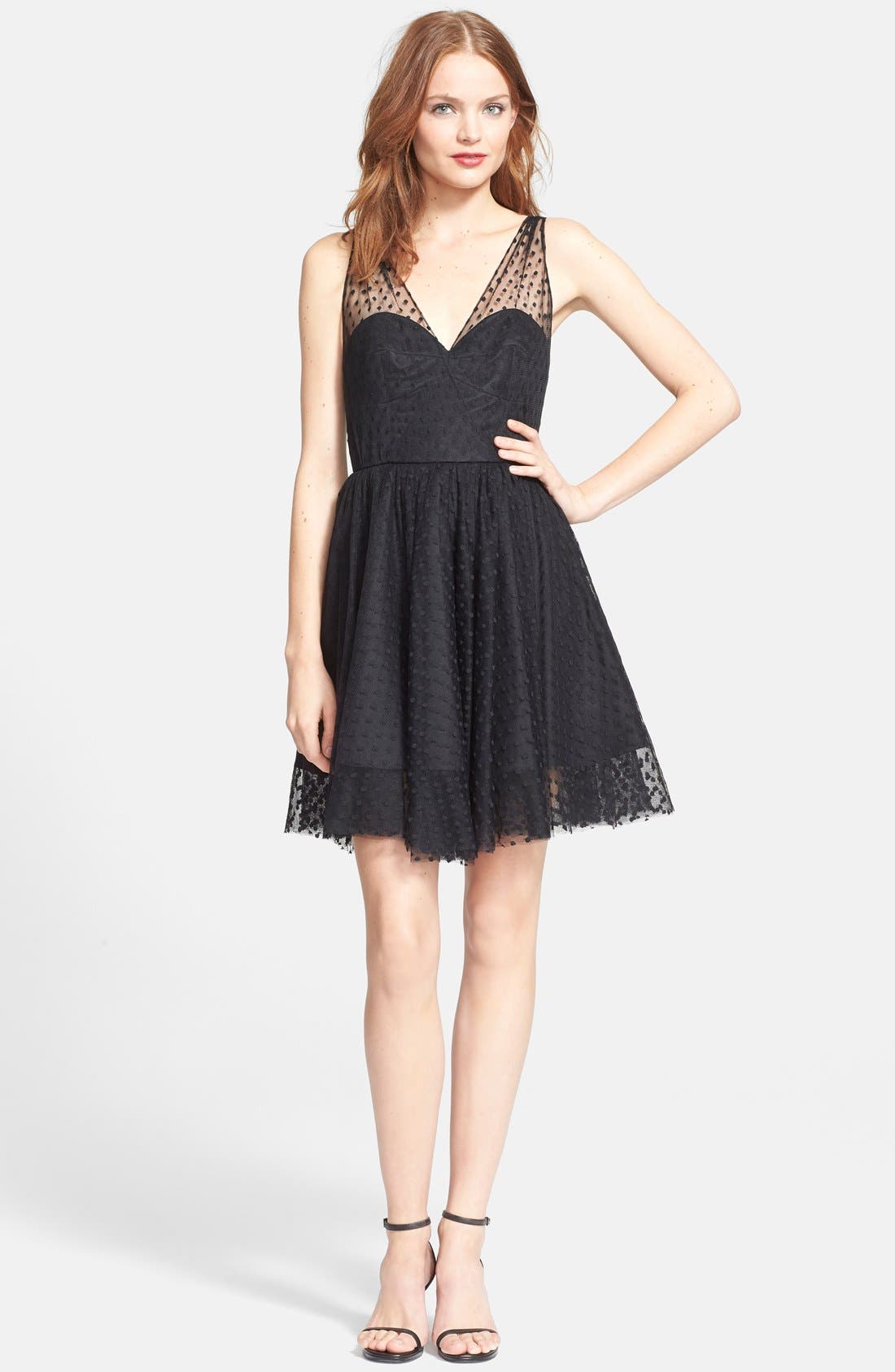 Milly 'Grace' Dot Tulle Fit & Flare Dress Nordstrom