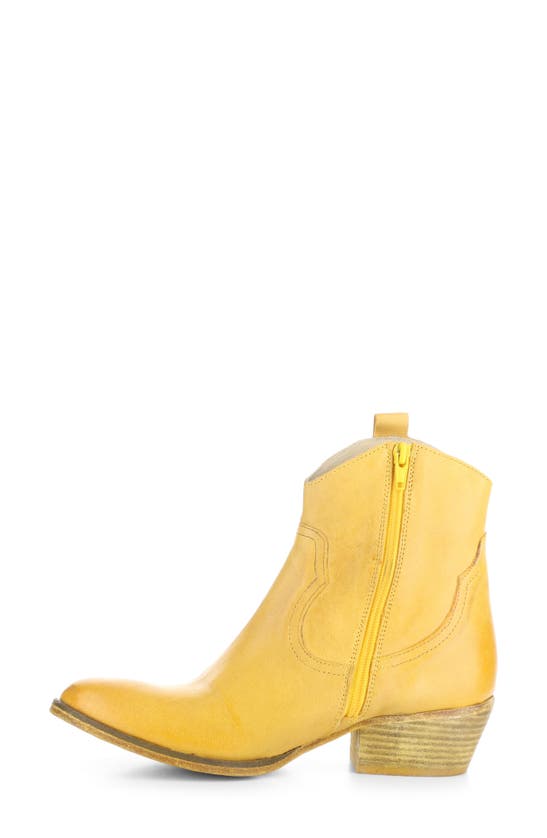 Fly London Wami Western Boot In Yellow Velvet