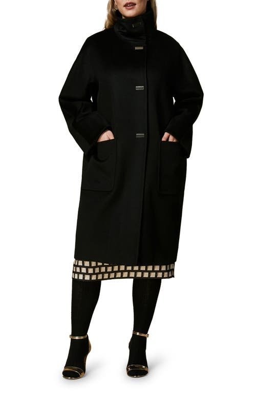 Pure Wool Broadcloth Coat in Black