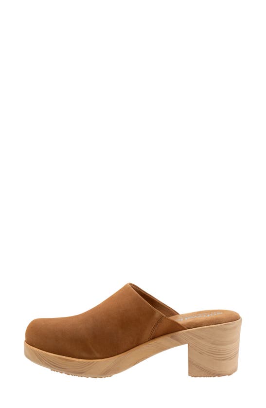 Softwalk Felida Platform Mule In Tan Nubuck